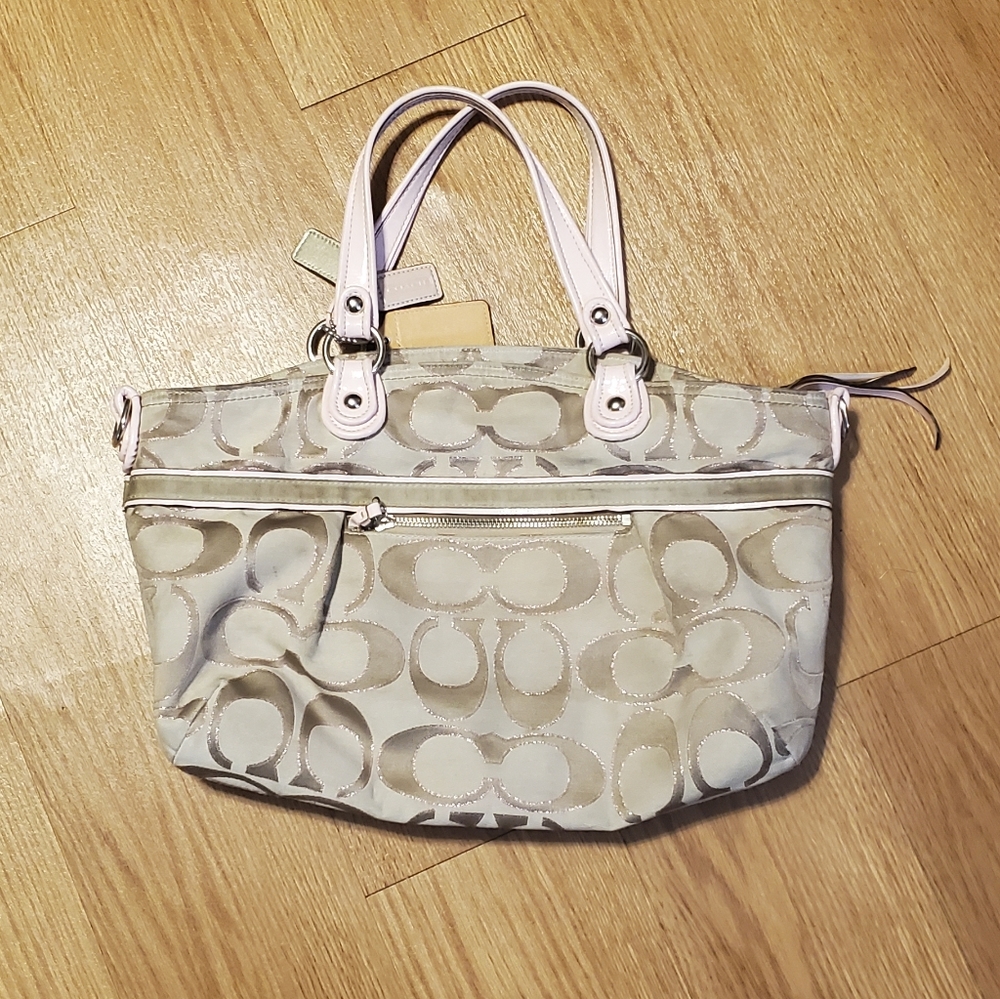Tan & Pink Coach Purse